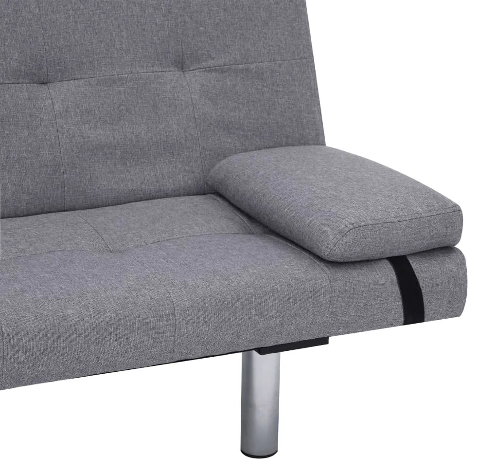 Sofá Cama Vivian - Cor Cinzento Claro - Em Tecido, Estrutura em Madeir