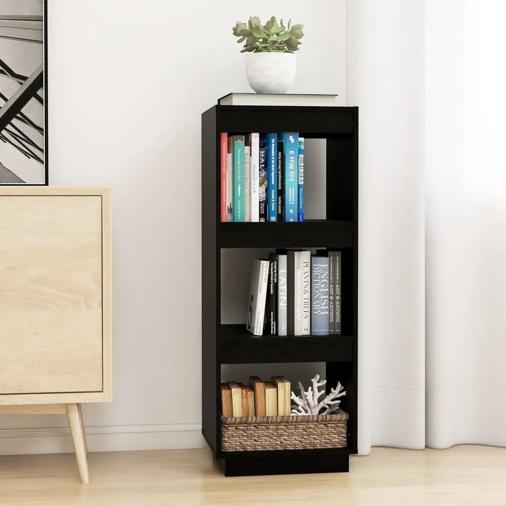 vidaXL Estante/divisória 40x35x103 cm pinho maciço preto