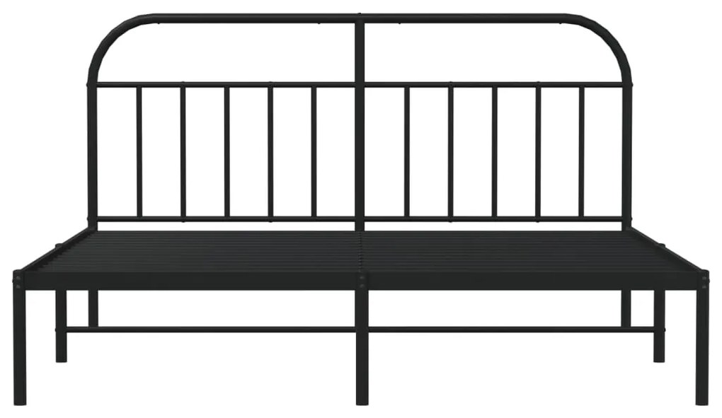 Estrutura de cama em metal com cabeceira 180x200 cm preto