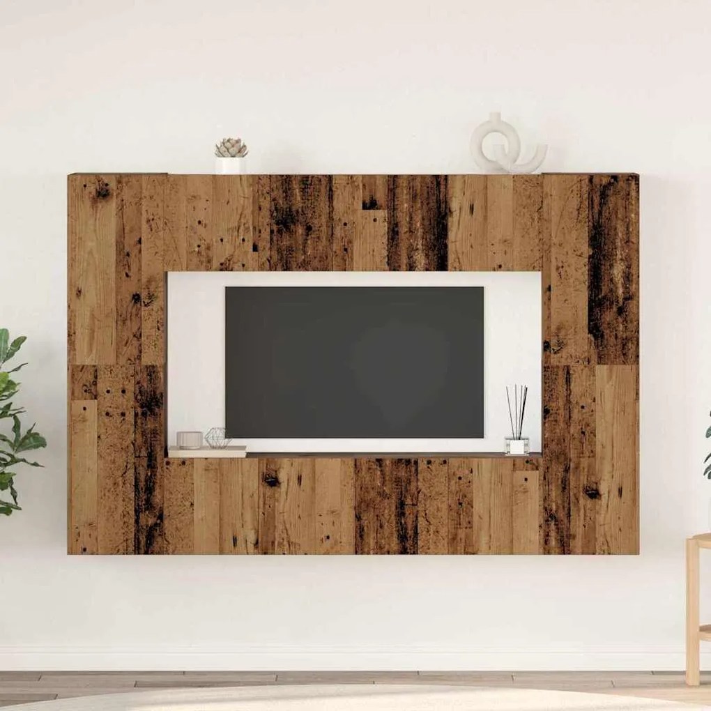 vidaXL Conjunto de móvel de TV 8 pcs Madeira Antiga Madeira processada