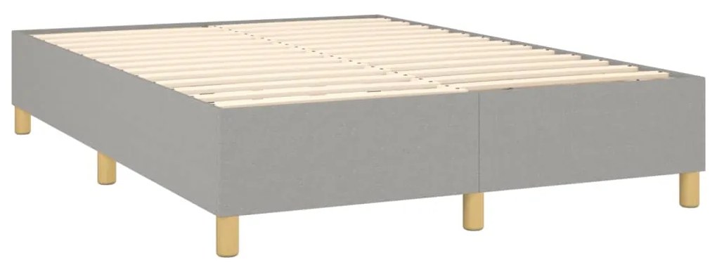 Estrutura de cama 140x190 cm tecido cinza-claro