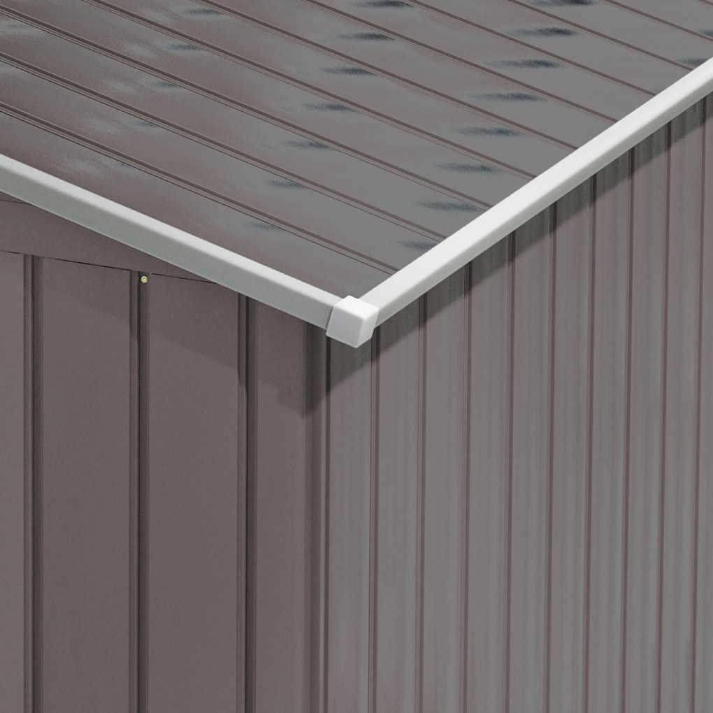 Abrigo de Jardim – 213x130x185 cm – Aço Galvanizado – Cinza Claro