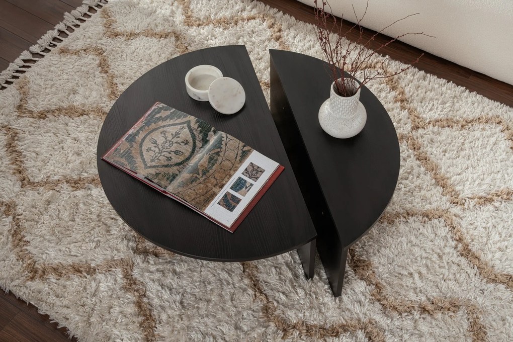 Mesa de Centro Orion – Preto Madeira – 90x30x60 cm e 85x35x30 cm