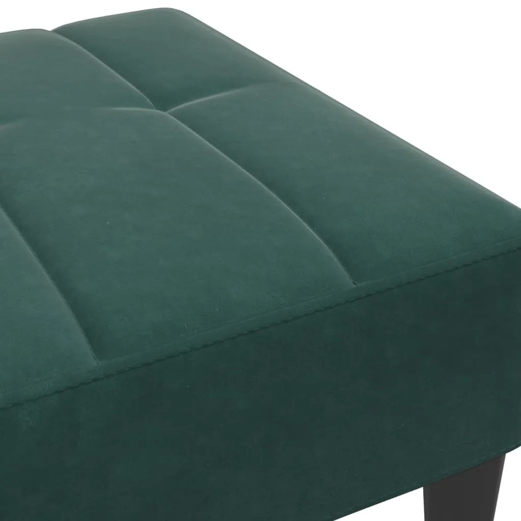 Apoio de pés 77x55x31 cm veludo verde-escuro