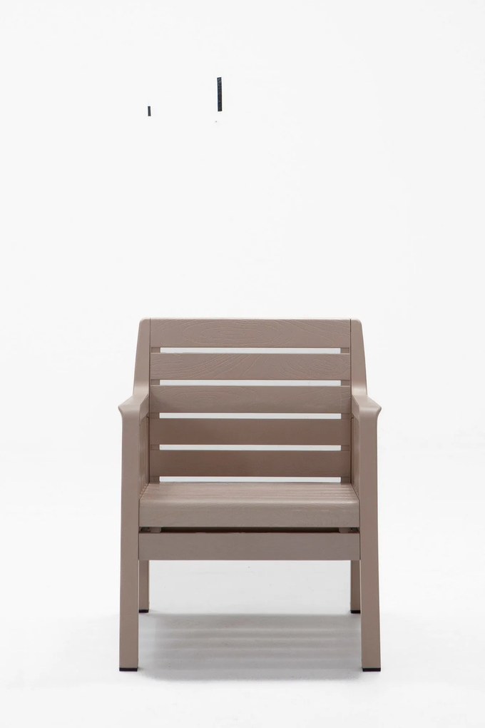 Conjunto de Lounge de Jardim Lara em Cappuccino com Sofá de 2 Lugares,