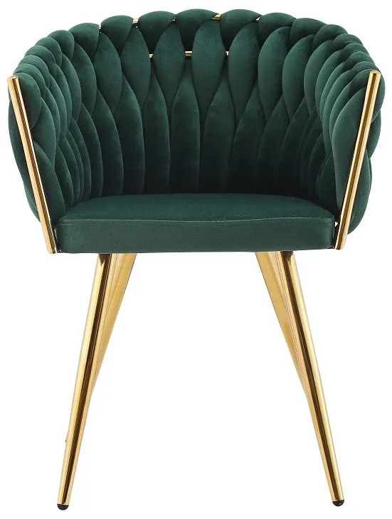 Conjunto 2 Cadeiras de Cozinha e Sala de Jantar  REGIO, metal, cromo dourado, tecido veludo verde escuro