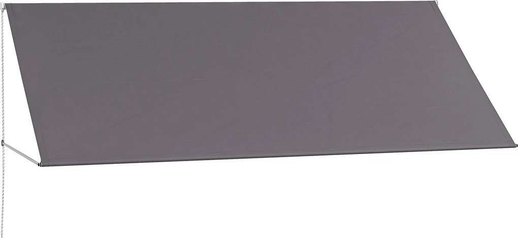 Toldo manual retrátil com inclinação ajustável, 300 x 120 cm, proteção UV, alumínio e poliéster cinzento escuro