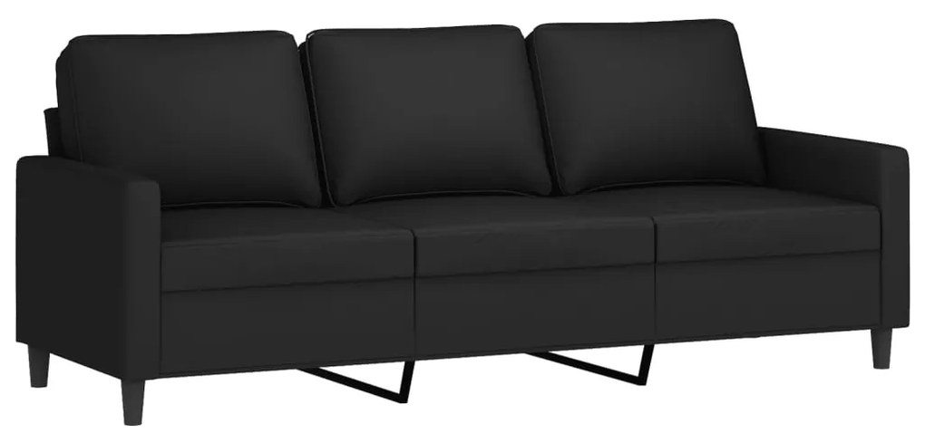 3 pcs conjunto de sofás com almofadas veludo preto