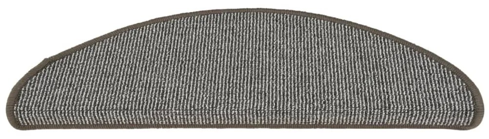 Tapete/carpete para degraus 15 pcs 65x21x4 cm cinzento