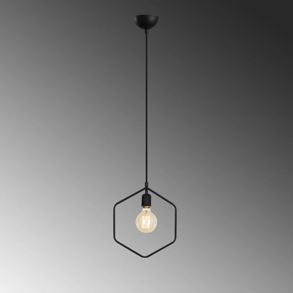 Candeeiro de Teto Geonni – Preto – 30 x 6 cm