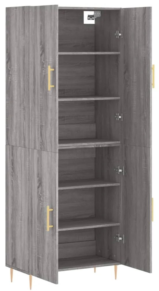 Armário alto 69,5x34x180 cm derivados de madeira sonoma cinza