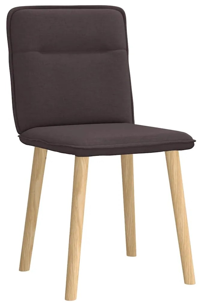 Cadeiras de jantar 2 pcs tecido castanho-escuro