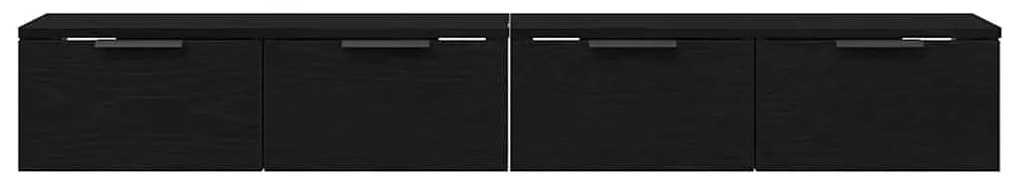 Armários de Parede 2 pcs Carvalho Preto 68x30x20 cm Madeira Engenheira