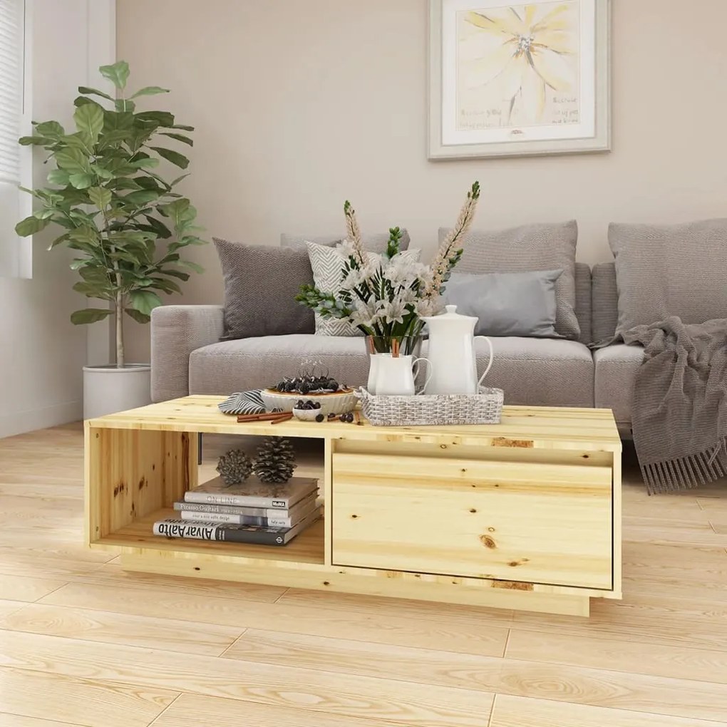 809881 vidaXL Mesa de centro 110x50x33,5 cm abeto maciço