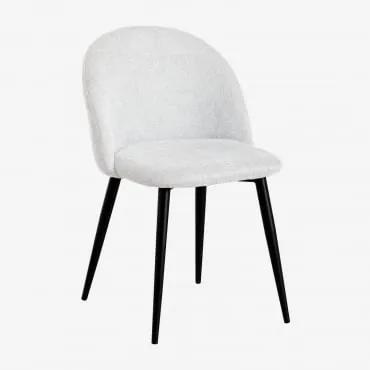 Cadeira de Jantar Kana Negro & Tecido Branco Quebrado - Sklum