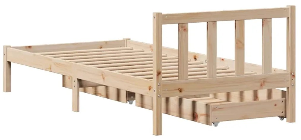 Cama sem colchão 100x200 cm madeira de pinho maciça