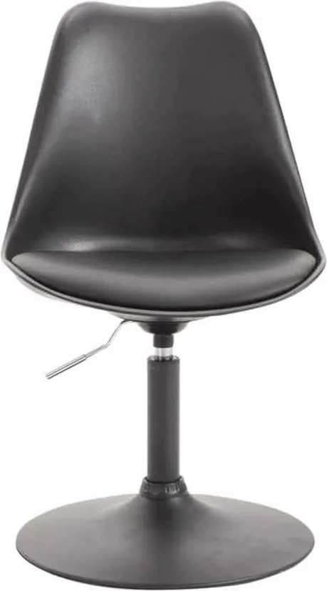 Conjunto de 4 cadeiras de sala de jantar Maverick em plástico com estrutura preta 76-81 x 48 x 57 cm Preto