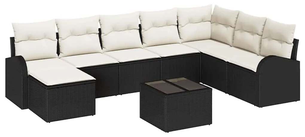 Conjunto de Sofá de Jardim vidaXL 8 Peças com Almofadas de Rattan Poly