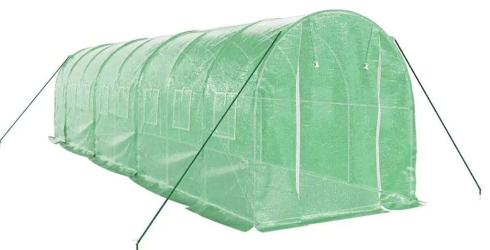 Estufa com estrutura de aço 16 m² 8x2x2 m verde