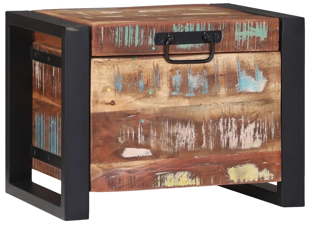 Baús de Armazenamento 40x30x30cm Madeira Recuperada e Metal