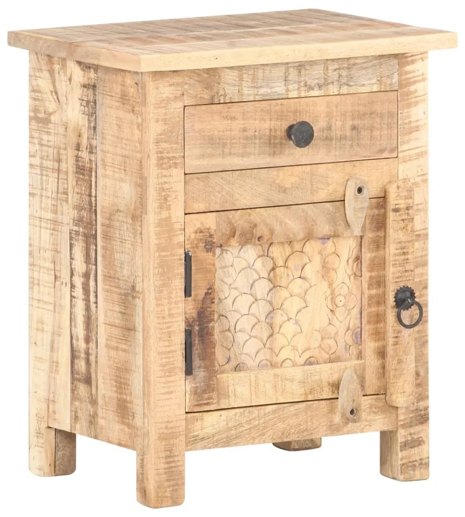 Mesa de cabeceira 40x30x50 cm madeira de mangueira áspera