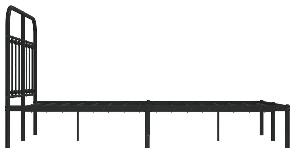 Estrutura de cama com cabeceira 120x190 cm metal preto