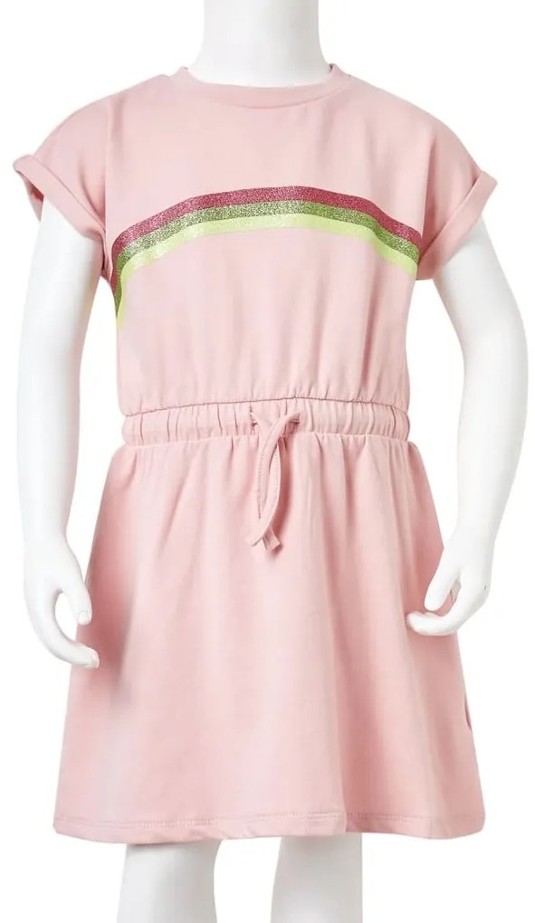 Vestido de criança com cordão rosa-claro 140