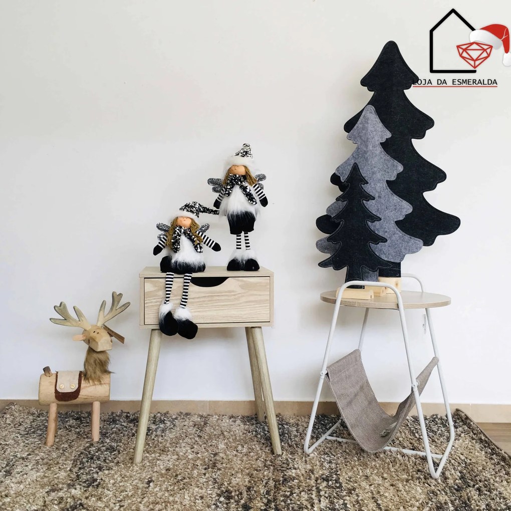 Árvores de Natal | Felcro Preto - Médio