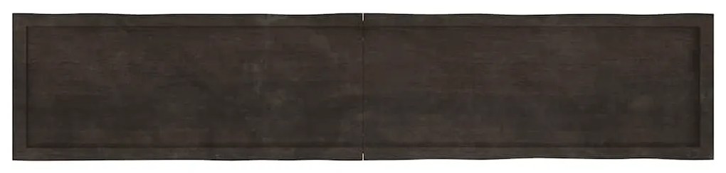 Tampo de mesa com bordas vivas maciço tratado castanho-escuro