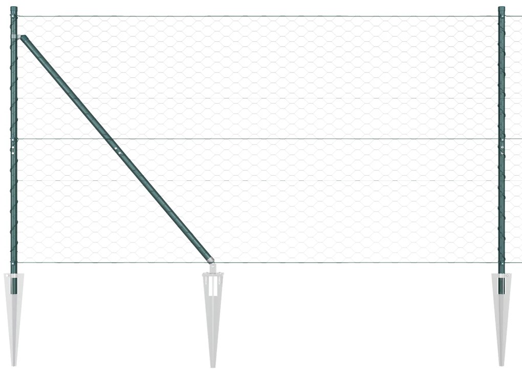 Cerca Hexagonal Verde 1.4x50 m Aço