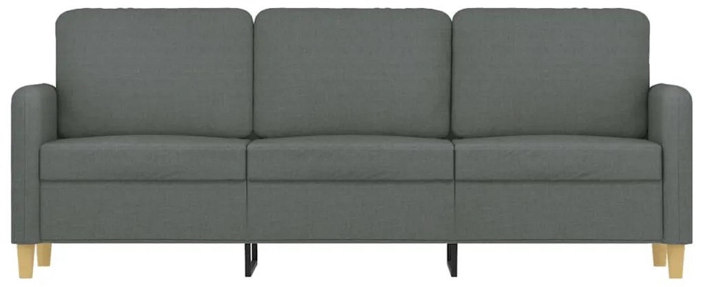 Sofá de 3 lugares 180 cm tecido cinza-escuro