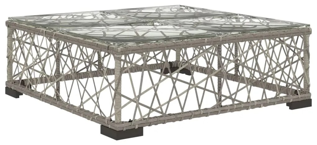 8 pcs conjunto lounge de jardim c/ almofadões vime PE cinzento