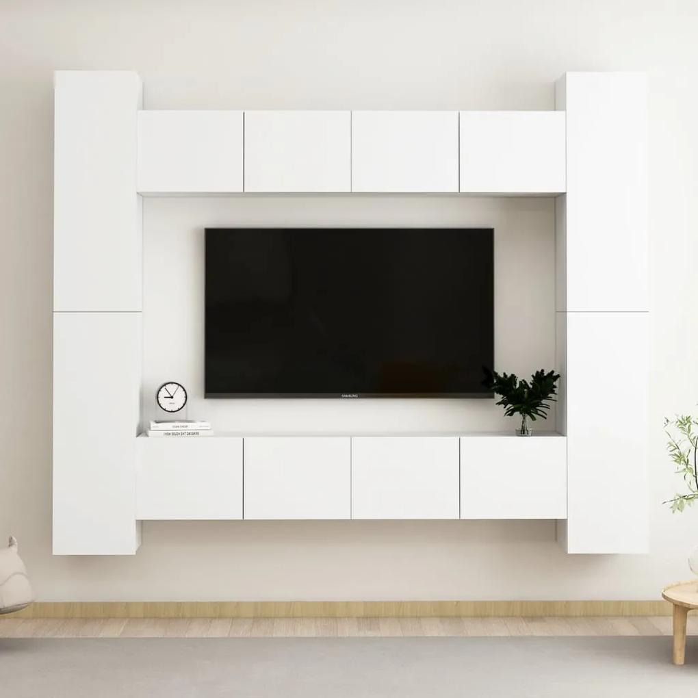 Móvel de TV de Parede Katarina de 8 Módulos - Branco - Design Moderno