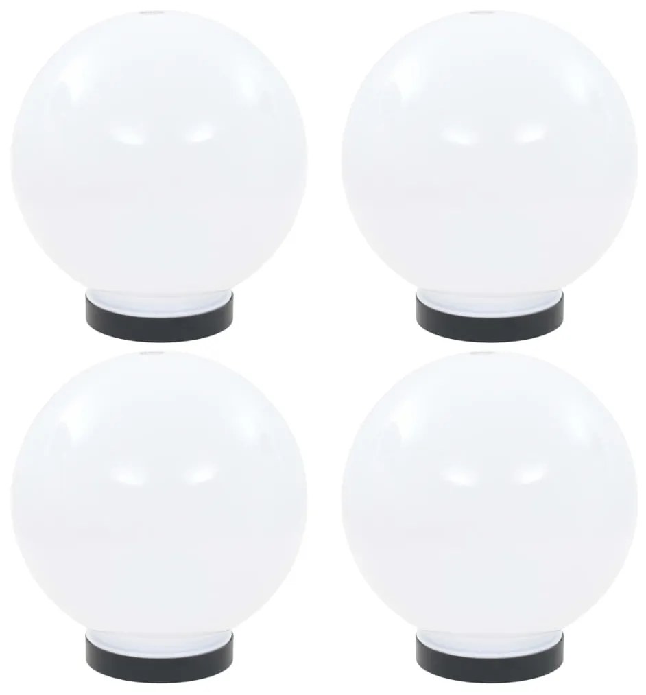 vidaXL Candeeiros esféricos LED 4 pcs 20 cm PMMA