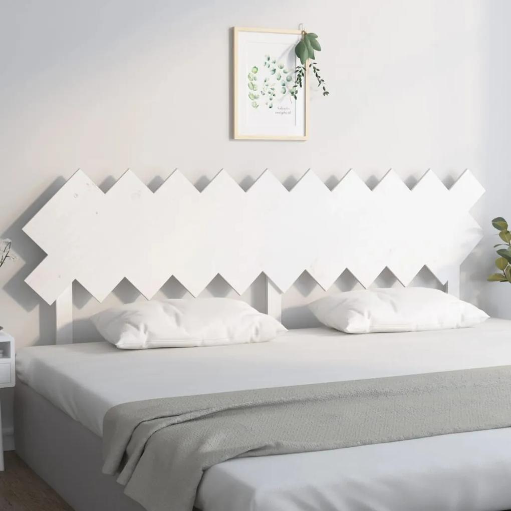 Cabeceira de cama 196x3x80,5 cm pinho maciço branco