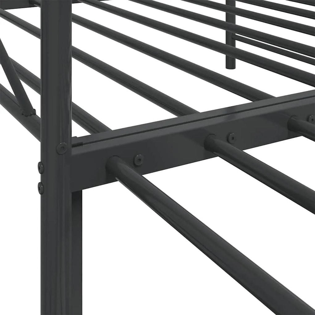 Cama de dia com gavetão sem colchão 100x190 cm aço preto