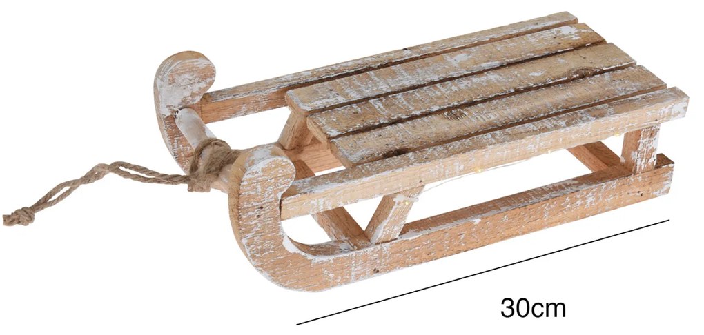 Trenó Com Luzes Led Branco 30CM