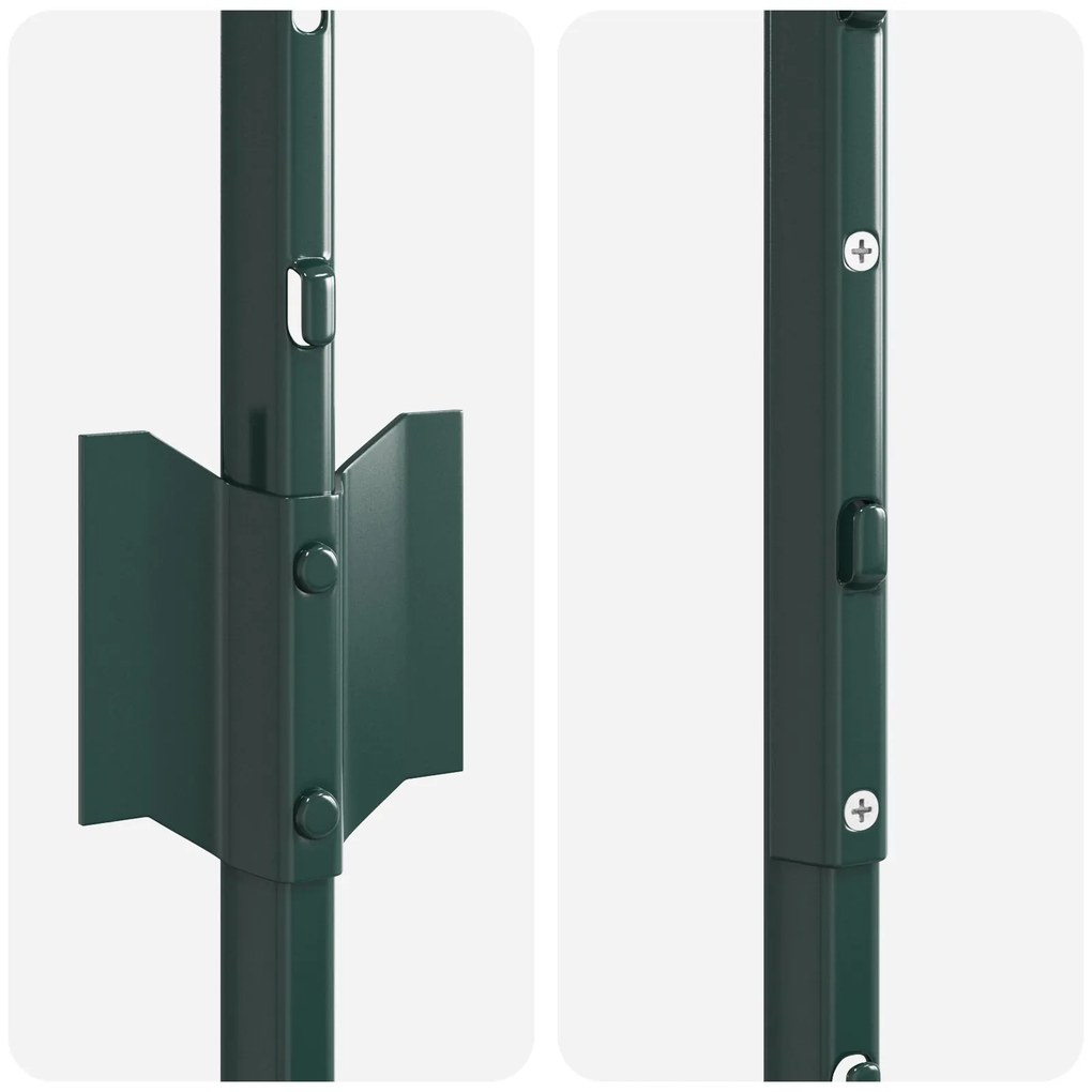 Postes de Cerca 44 pcs U-Channel Verde 160 cm Aço