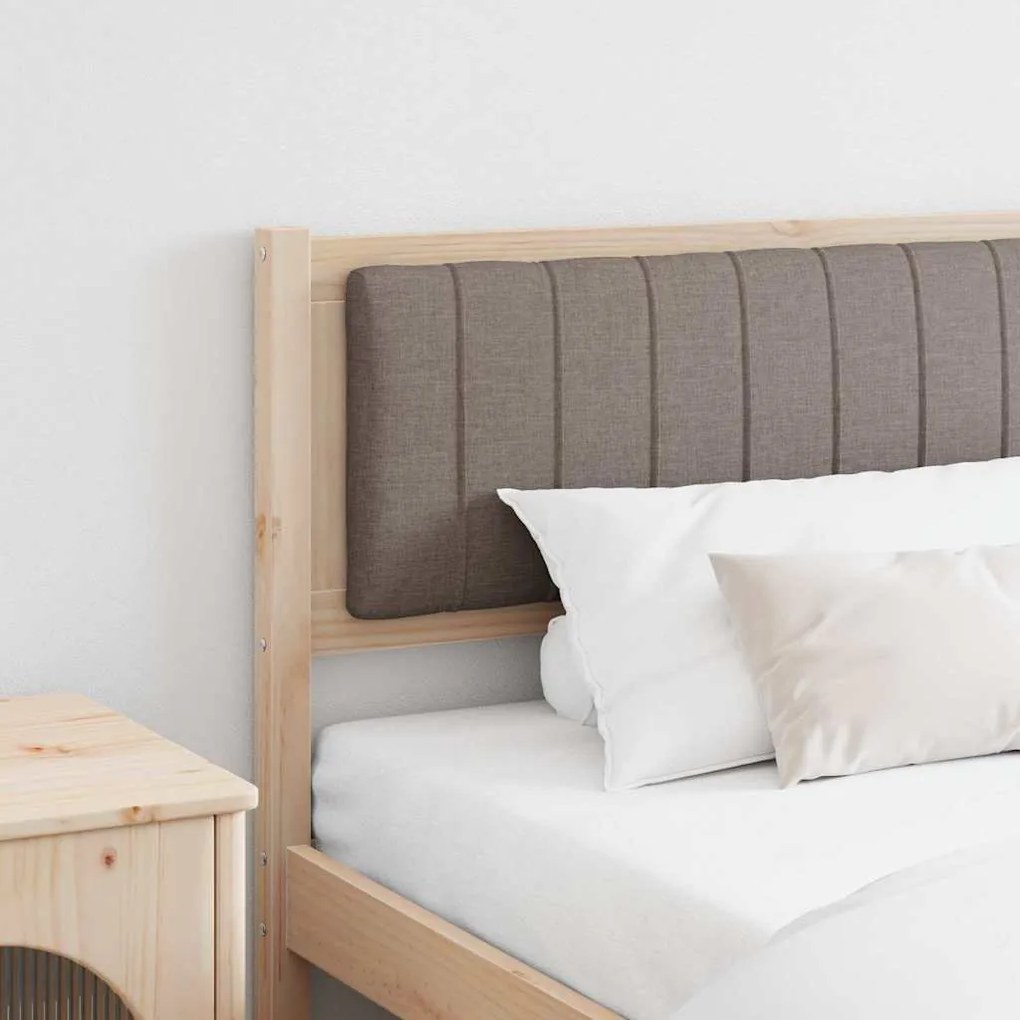 vidaXL Cabeceira estofada Castanho 200 cm Madeira de Pinheiro Sólida