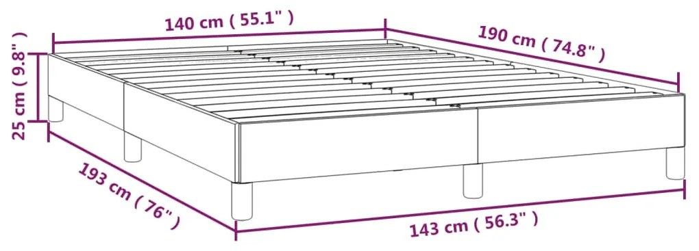 Estrutura de cama 140x190 cm tecido castanho-escuro