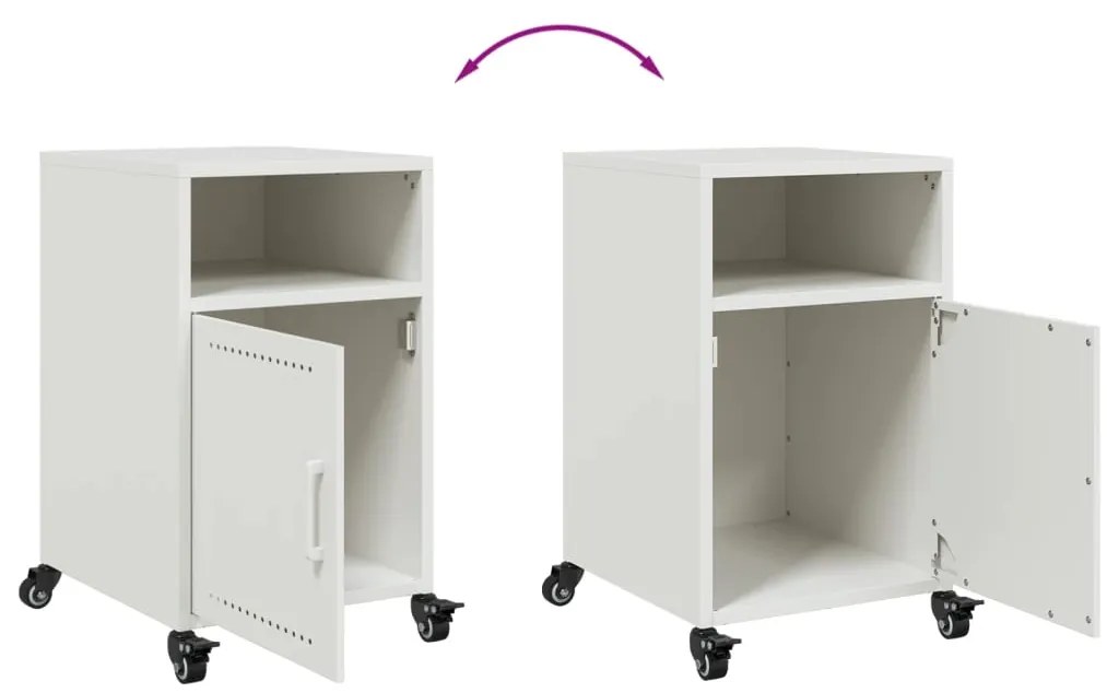 Mesa de cabeceira 36x39x59 cm aço branco