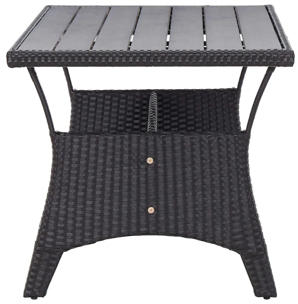Mesa de jardim 120x70x66 cm vime PE preto