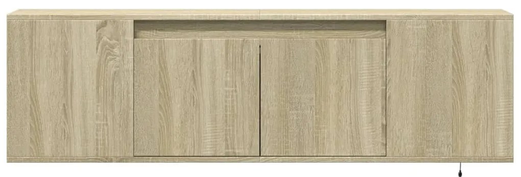 Móvel de parede p/ TV c/luzes LED 135x31x39,5cm carvalho sonoma