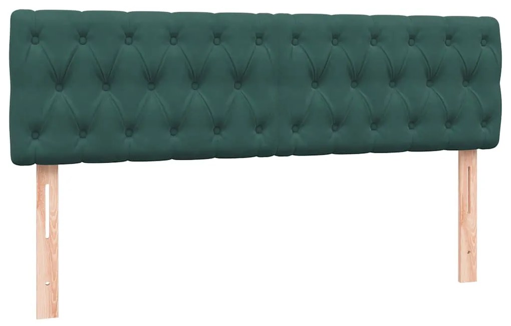 Box Cama primavera com Colchão Verde Escuro 140x210 cm Veludo