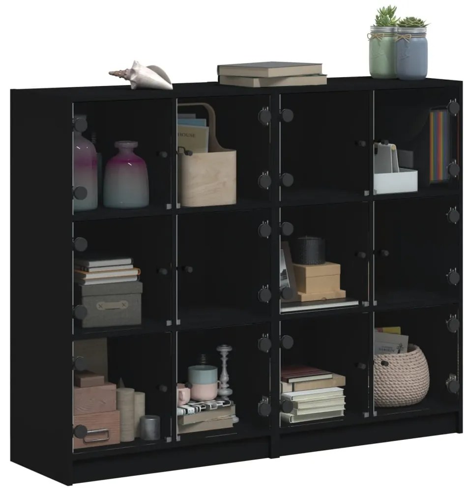 Estante c/ portas 136x37x109 cm derivados de madeira preto