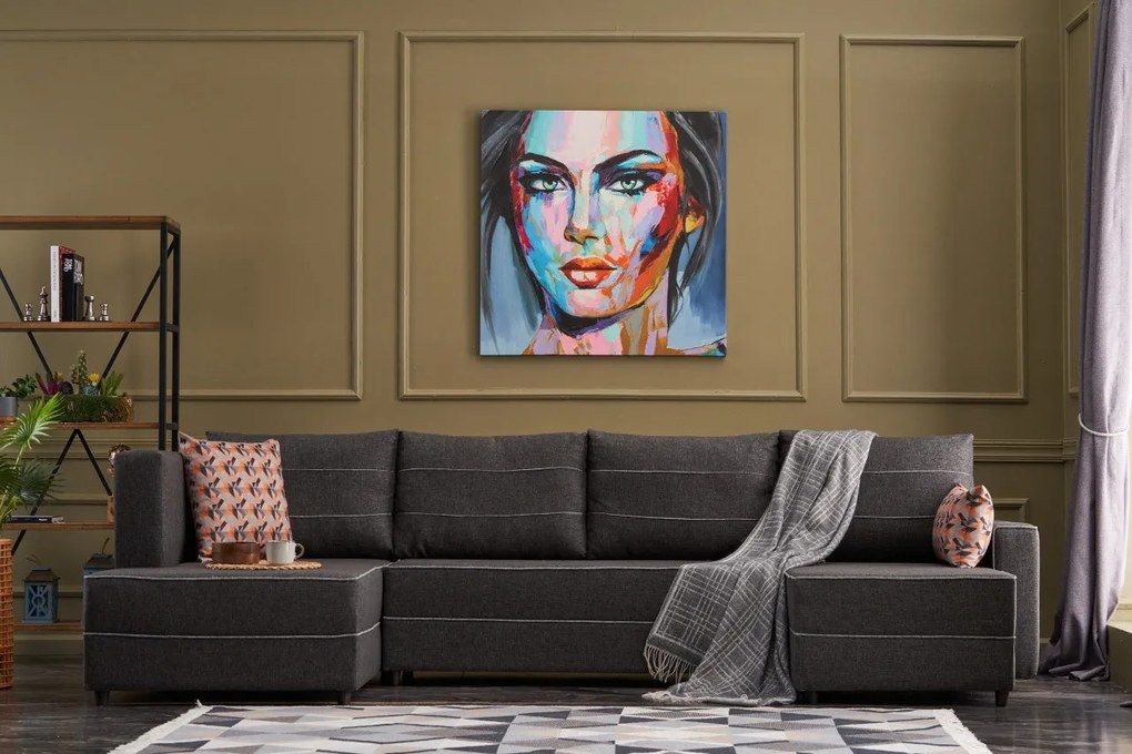 Sofá-Cama de Canto Ece – Antracite – 315 cm x 88 cm x 160 cm