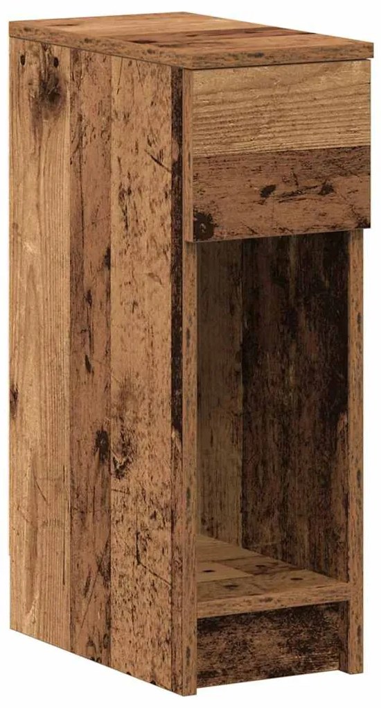 Mesas de cabeceira com gaveta 2 pcs 20x36x60 cm madeira velha
