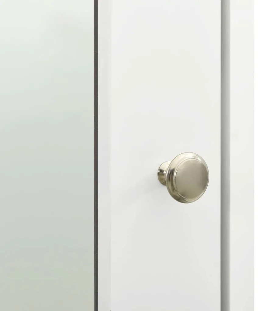 Armário espelhado para casa de banho 66x17x63 cm MDF branco