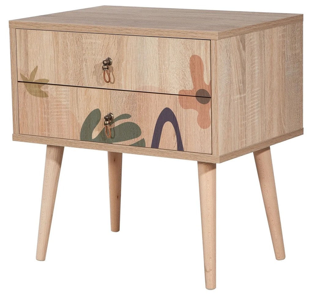 Mesa de Cabeceira City Two – Multicolor – 60 cm x 61 cm x 40 cm