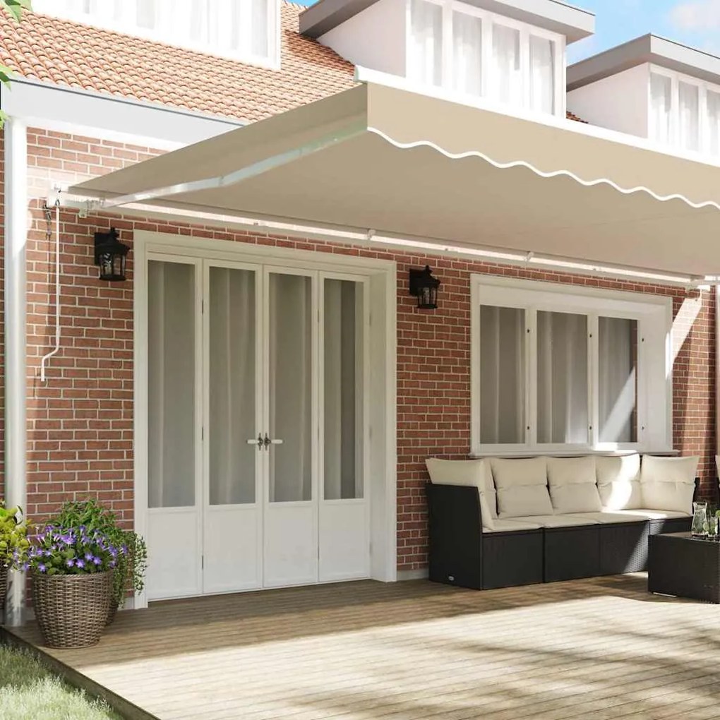 Toldo Retrátil Bege Bege 600 × 300 cm Bege